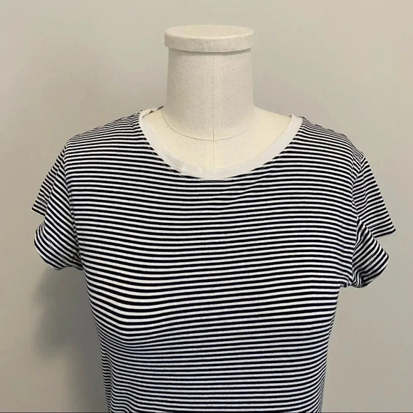 Aritzia The Group Babaton Lagarde Crew Neck T-Shirt Black and White Striped Tee - Picture 7 of 13
